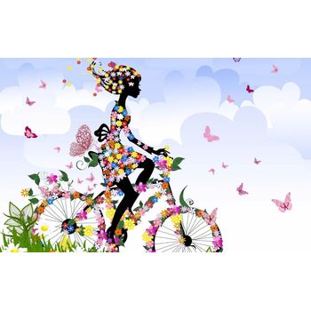 Tablou canvas pentru camera copilului, printly, butterfly fairy girl, 70 x 50 cm