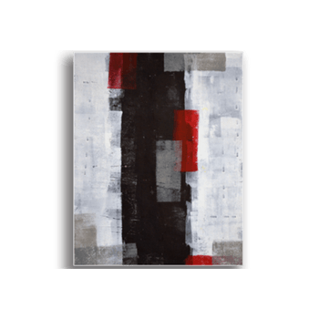 Tablou canvas, red and grey abstract art, printly, 100x70cm