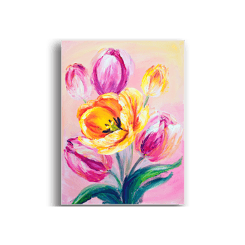Tablou canvas, lalele roz, printly, 100x70cm