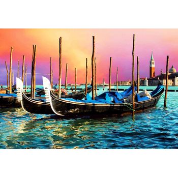 Tablou canvas pentru living, printly, gondole in venetia, 70 x 50 cm