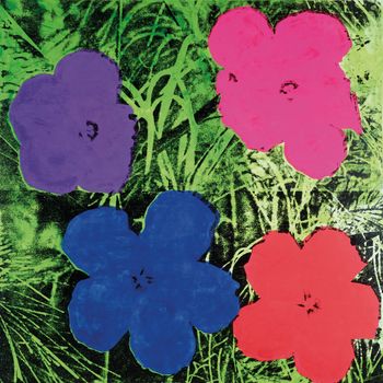 Tablou canvas living, printly, flori, 70 x 70 cm