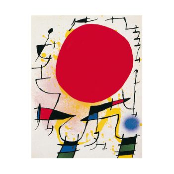 Tablou canvas living reproducere, printly, soare rosu, 50 x 70 cm