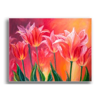 Tablou canvas, lalele rosii, printly, 100x70cm