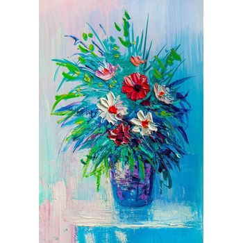 Tablou canvas, oil painting bouquet flowers impressionist dph357659492, 100 x 70 cm