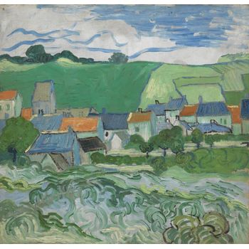 Tablou canvas reproducere, view of auvers, printly, 70 x 70 cm