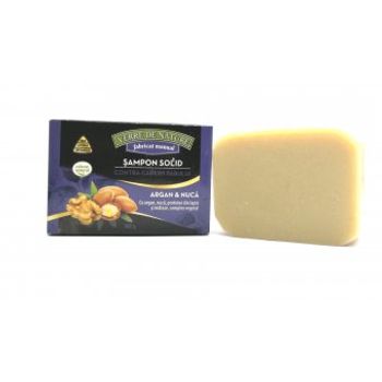 Sapun activ sampon solid contra caderii parului cu argan, nuca, lapte, matase, complex vegetal 100 g