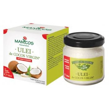 Ulei de cocos virgin certificat ecologic 100 ml Manicos elefant