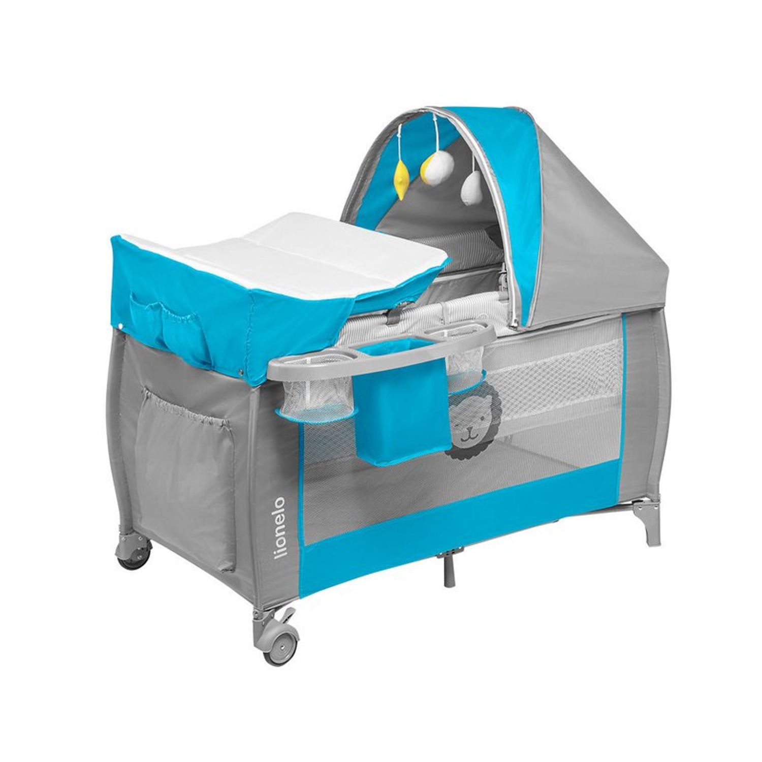 Lionelo - Patut pliant Sven Plus, Sky Blue fotografia produsului View 2 L