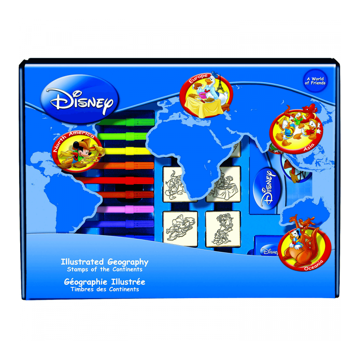 Set educativ cu stampile Geografia Disney 23 piese, caiet cu activitati Multiprint MP1938 fotografia produsului