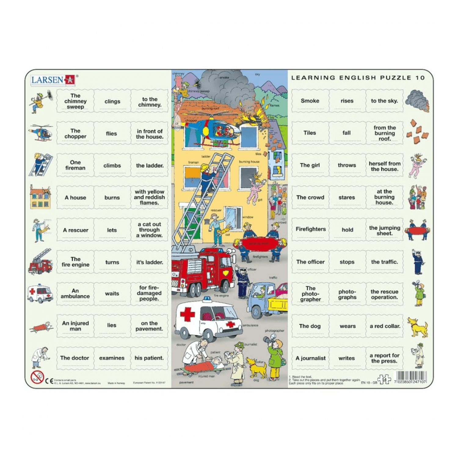 Puzzle Invatam Limba Engleza Nr10, 54 Piese Larsen LREN10-GB fotografia produsului