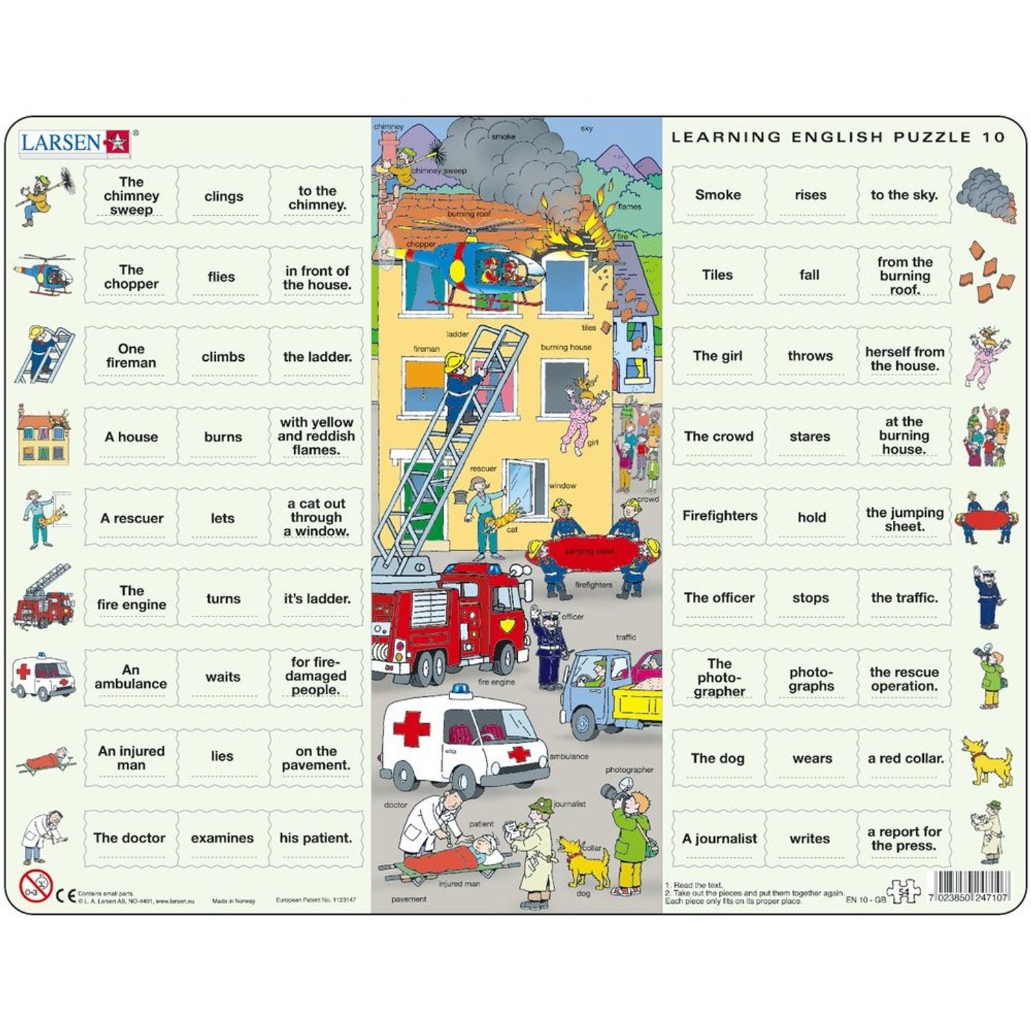 Puzzle Invatam Limba Engleza Nr10, 54 Piese Larsen LREN10-GB fotografia produsului View 2 L