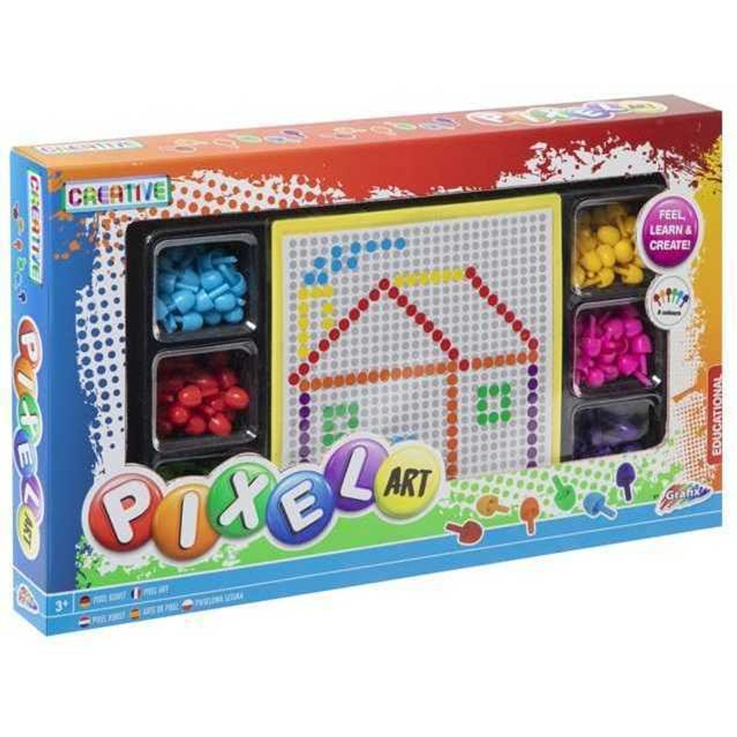 Set creativ mozaic Pixel Art, 6 culori Grafix GR200013 fotografia produsului View 2 L