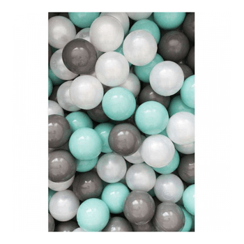 Set 200 bile din plastic colorate, 7 cm flumi fm3302911_alb/verde_menta/gri