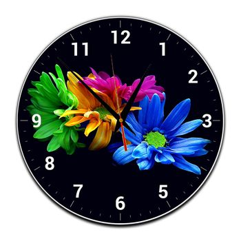 Ceas rotund cu crizanteme-20x20 cm