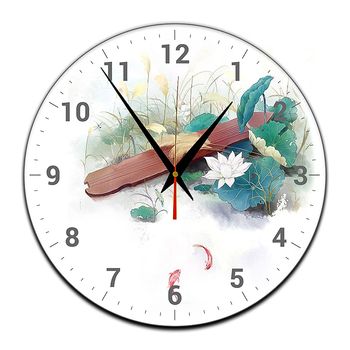 Ceas fengshui lotus, sticla, 20 cm