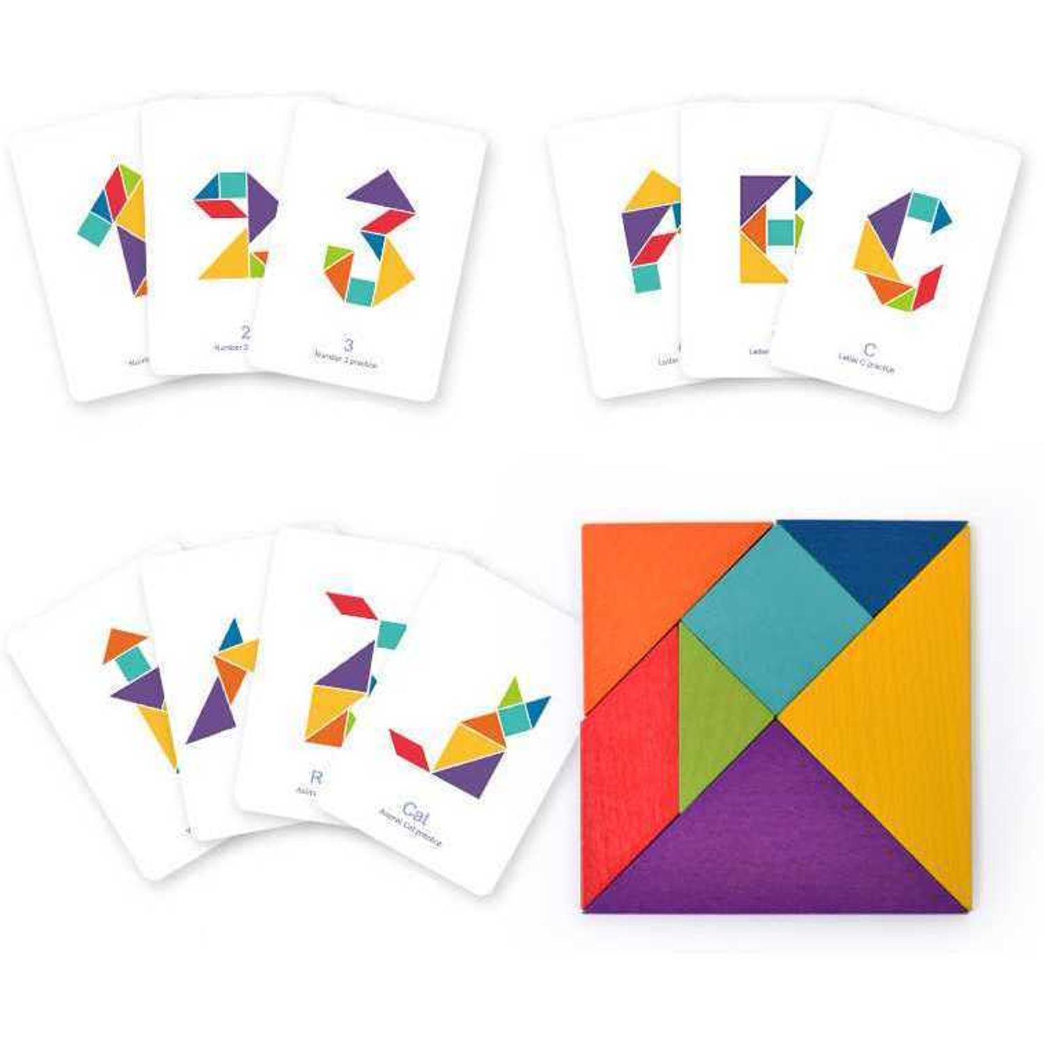 Joc educativ Tangram Colorat Mideer MD1035 fotografia produsului View 3 L