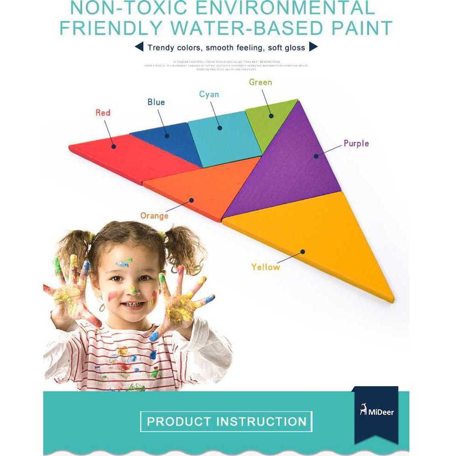 Joc educativ Tangram Colorat Mideer MD1035 fotografia produsului View 7 L
