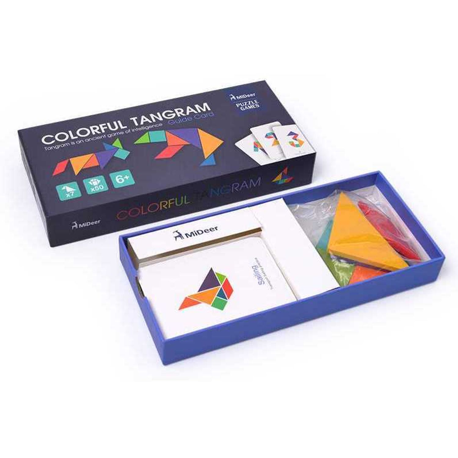 Joc educativ Tangram Colorat Mideer MD1035 fotografia produsului View 2 L