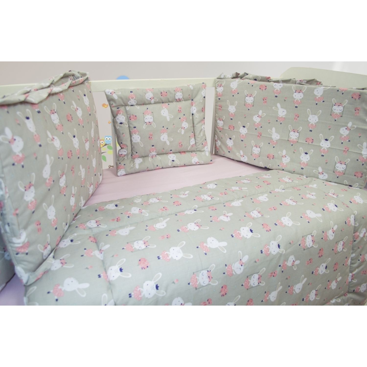 Lenjerie MyKids Dancing Bunny 7 Piese 120x60 cm fotografia produsului View 4 L