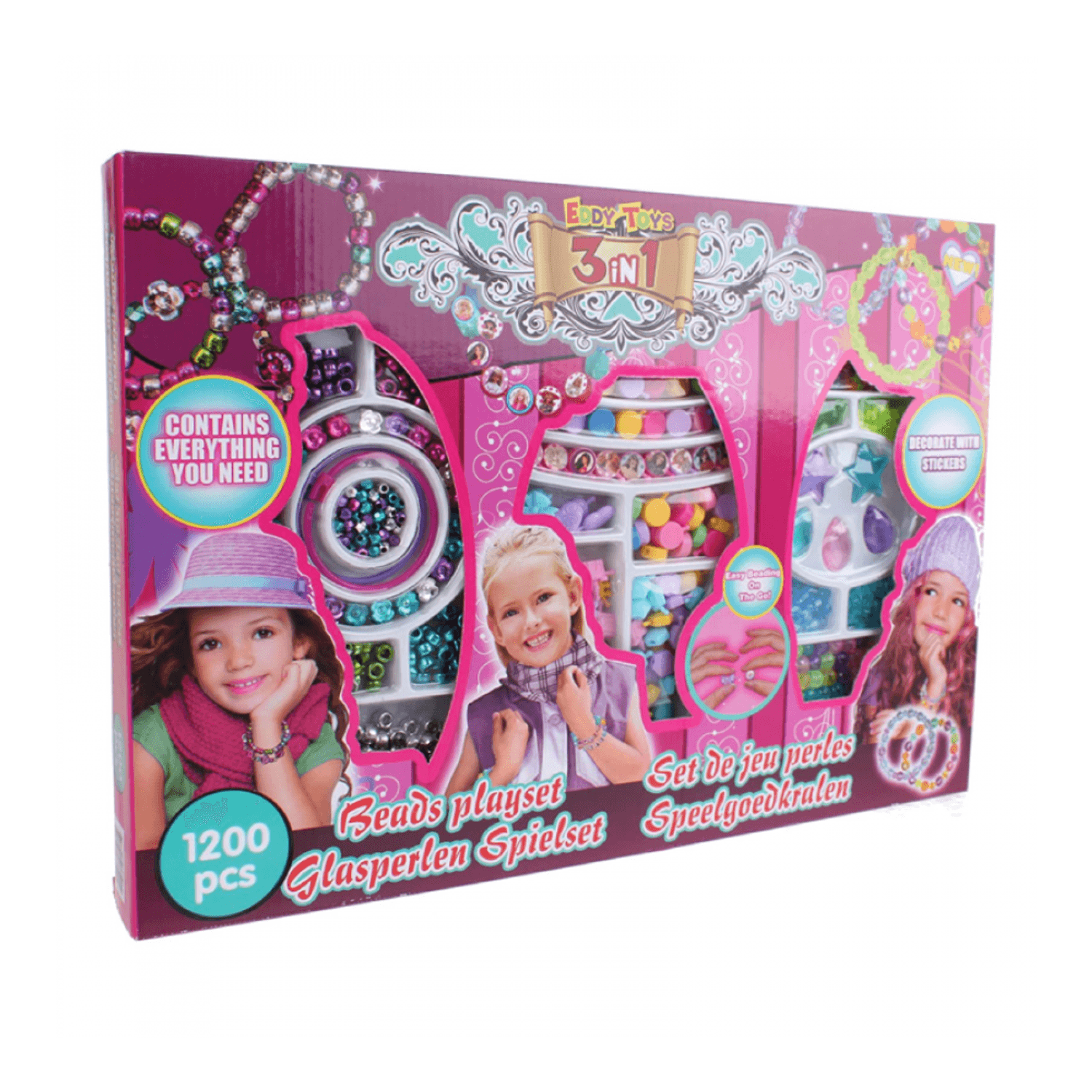 Set margele decorative 3 in 1 Roz Eddy Toys fotografia produsului
