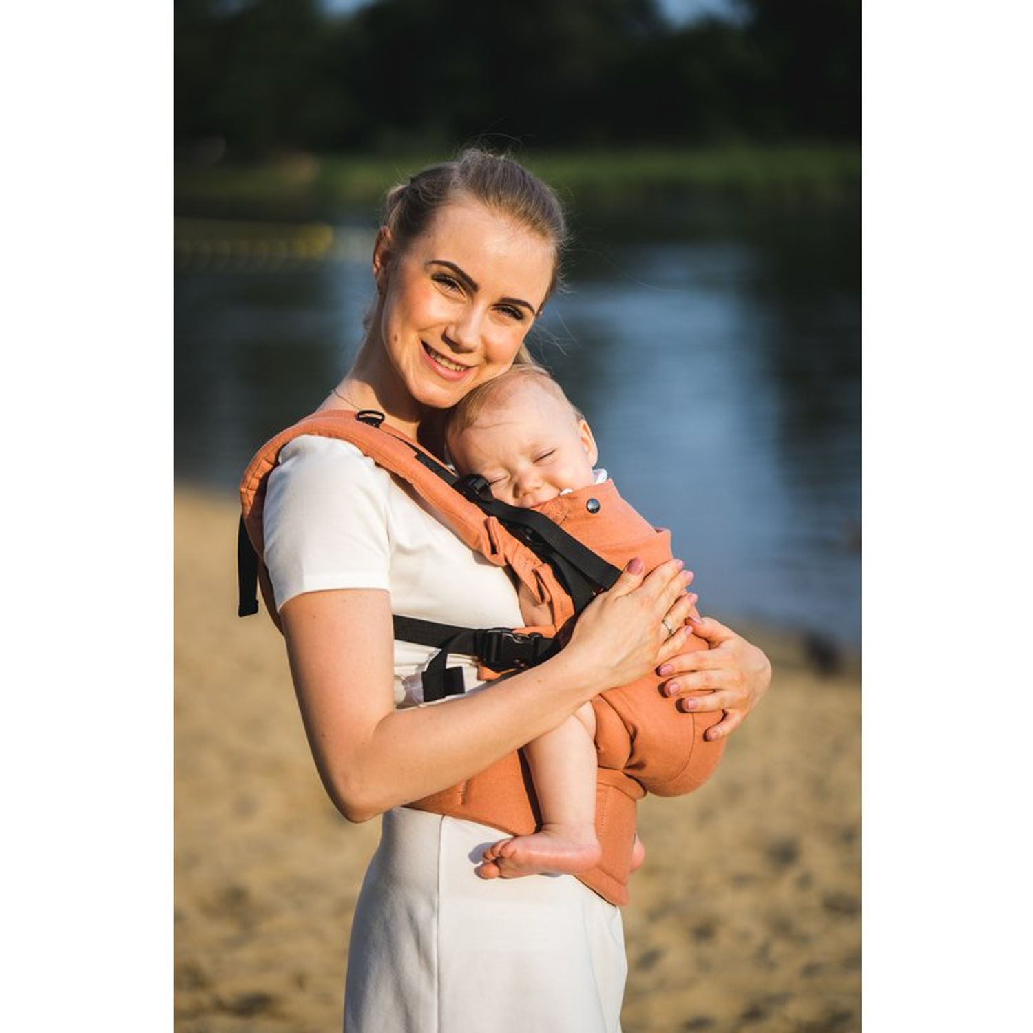 Kavka - Marsupiu ergonomic 2 in 1, Peach Linen fotografia produsului View 2 L
