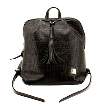 Lamonza rucsac dama porta negru 24x30x11 cm