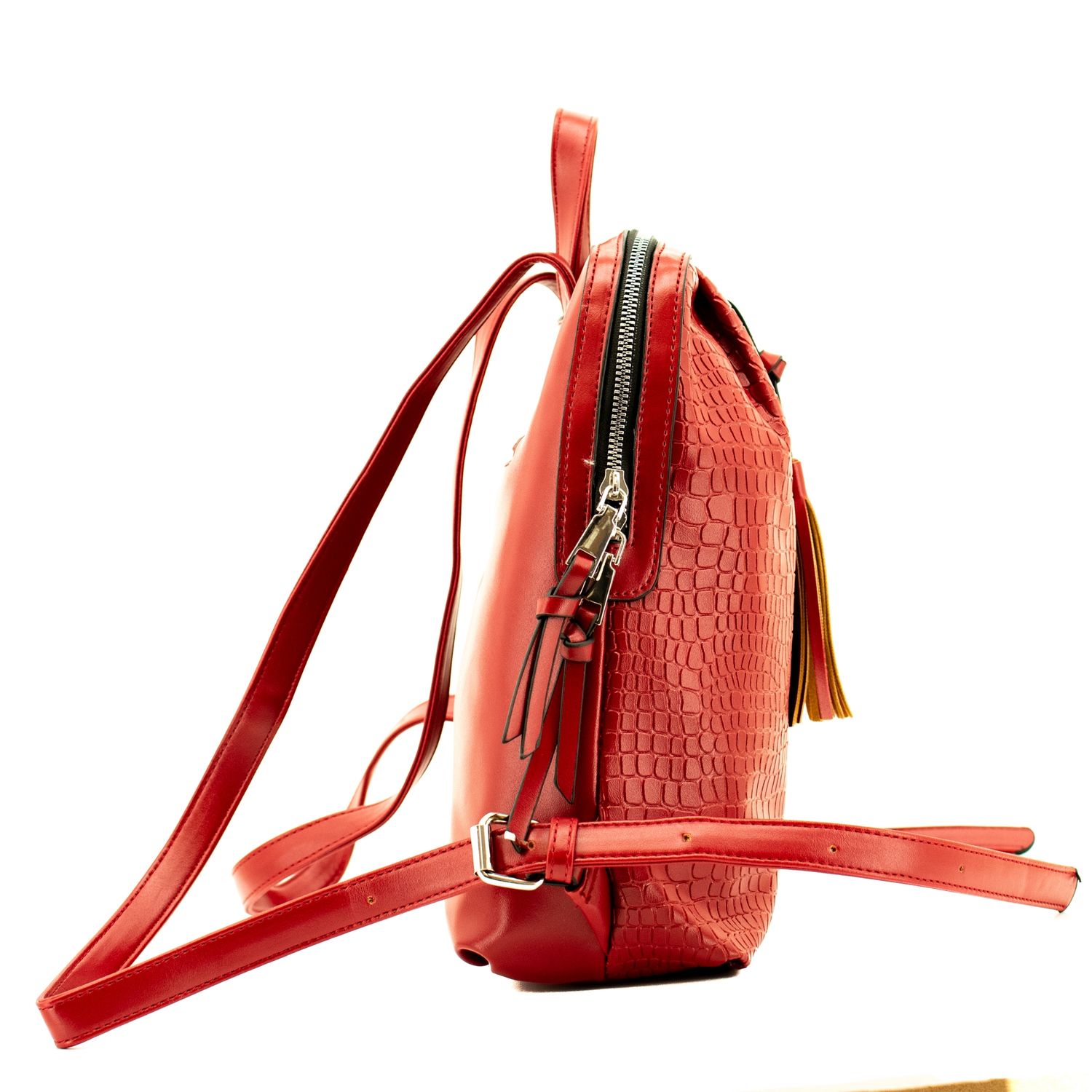 Lamonza Rucsac Dama Porta Rosu 24X30X11 Cm fotografia produsului View 3 L