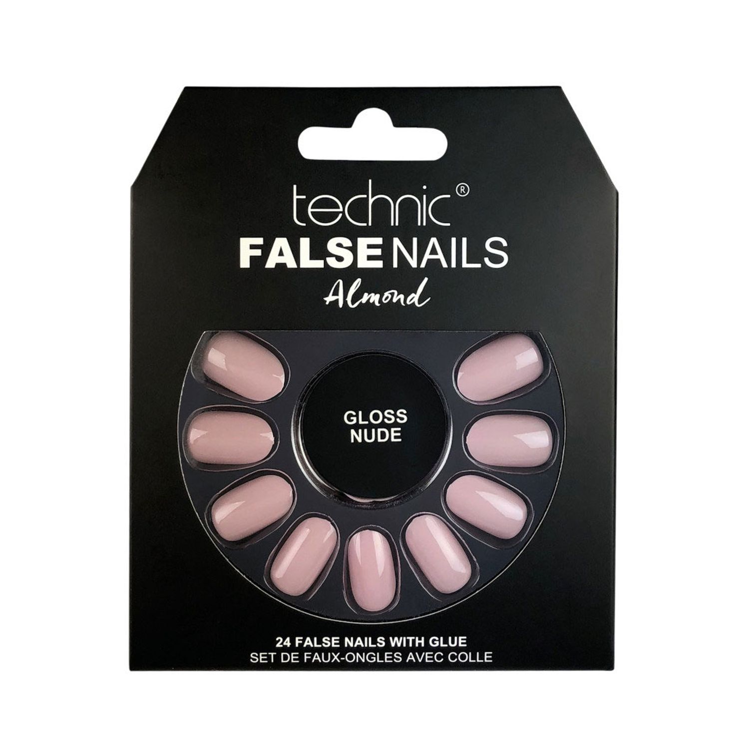 Set 24 Unghii False cu adeziv inclus Technic False Nails, Almond, Gloss Nude fotografia produsului