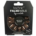 Set 24 Unghii False cu adeziv inclus Technic False Nails, Squareletto, Metallic Bronze fotografia produsului