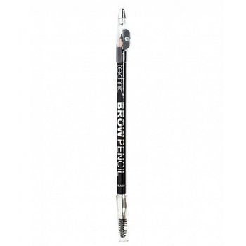 Creion de sprancene Technic Brow Pencil cu ascutitoare si periuta, Black elefant.ro