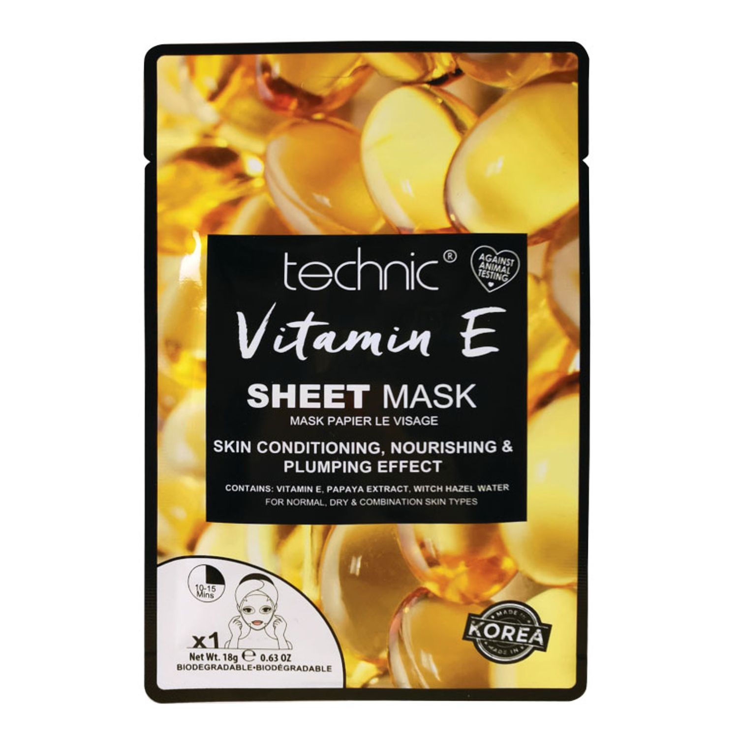 Masca cu Vitamina E Technic Vitamin E Sheet Mask, 18 g fotografia produsului