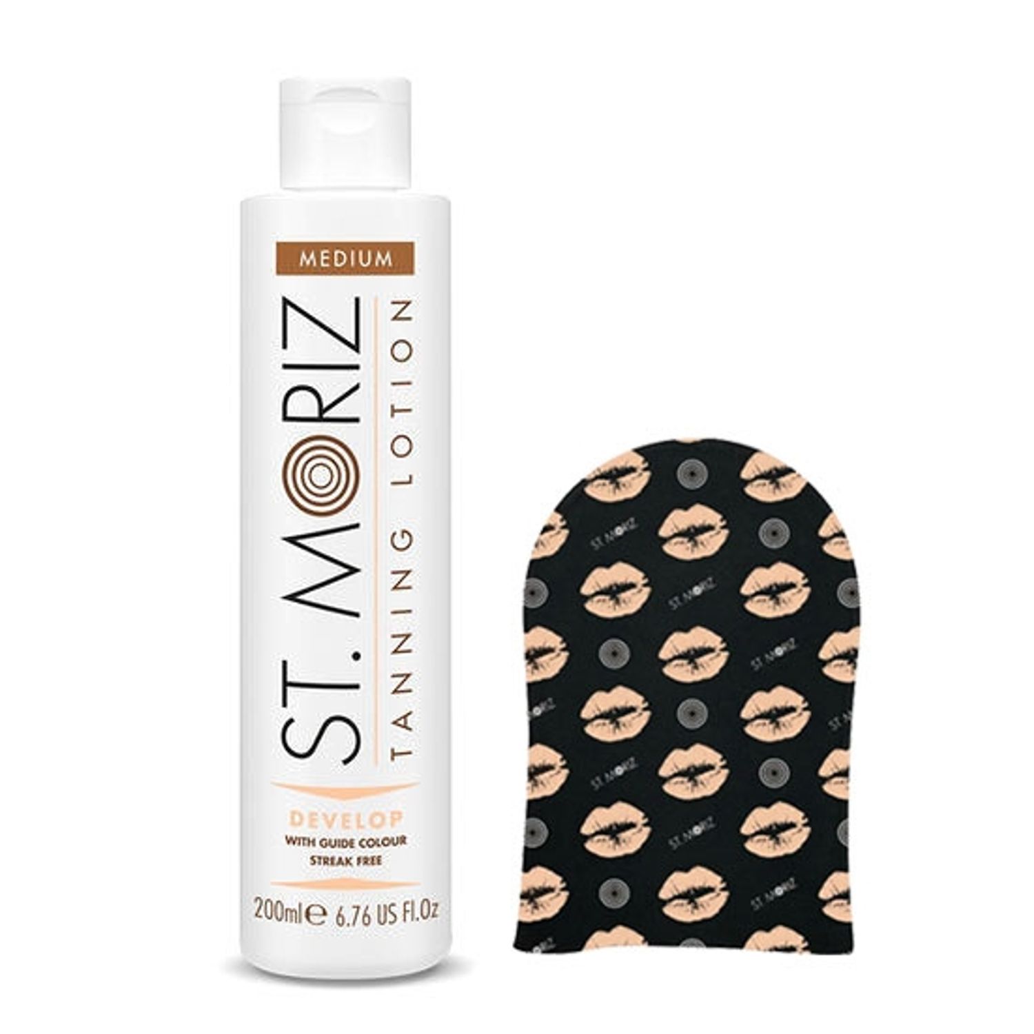 Set pentru autobronzare profesionala ST MORIZ cu Lotiune Medium si Manusa fotografia produsului