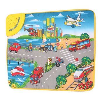 Covoras inteligent muzical pentru copii- city music coastal, interactiv, 58x47x0,5 cm, mc 1002
