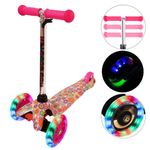 Trotineta cu 3 roti si luminite multicolore, Roz, PC 54-A fotografia produsului