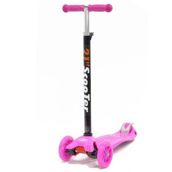 Trotineta cu 3 roti si luminite multicolore pc614c,roz