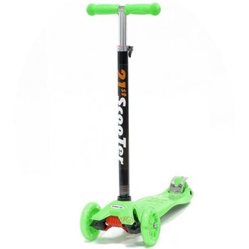 Trotineta cu 3 roti si luminite multicolore pc614d, verde