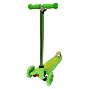 Oem Trotineta cu 3 roti si luminite multicolore, verde, pc 67-d