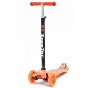 Trotineta cu 3 roti si luminite multicolore pc614b,portocaliu
