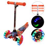 Trotineta cu 3 roti si luminite multicolore, Portocaliu, PC 54-C fotografia produsului