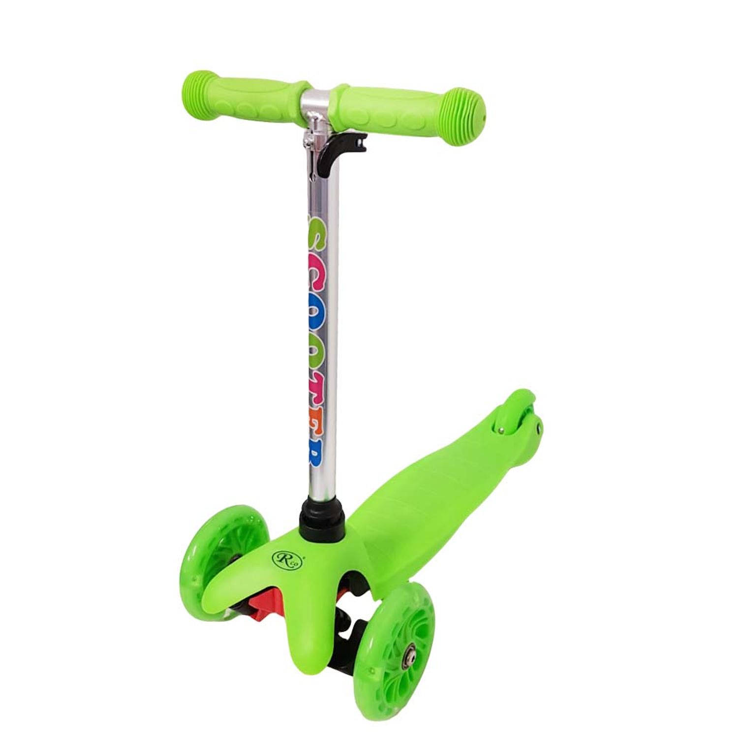 Trotineta cu 3 roti si luminite multicolore PC613D, verde fotografia produsului