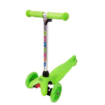 Trotineta cu 3 roti si luminite multicolore pc613d, verde