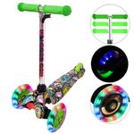 Trotineta cu 3 roti si luminite multicolore, Verde, PC 54-D fotografia produsului