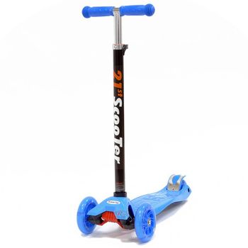 Trotineta cu 3 roti si luminite multicolore pc614a,albastru