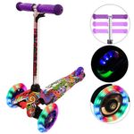 Trotineta cu 3 roti si luminite multicolore, Mov, PC 54-E fotografia produsului