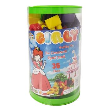 Cuburi de constructie din plastic, multicolore, 36 piese, ht 1004