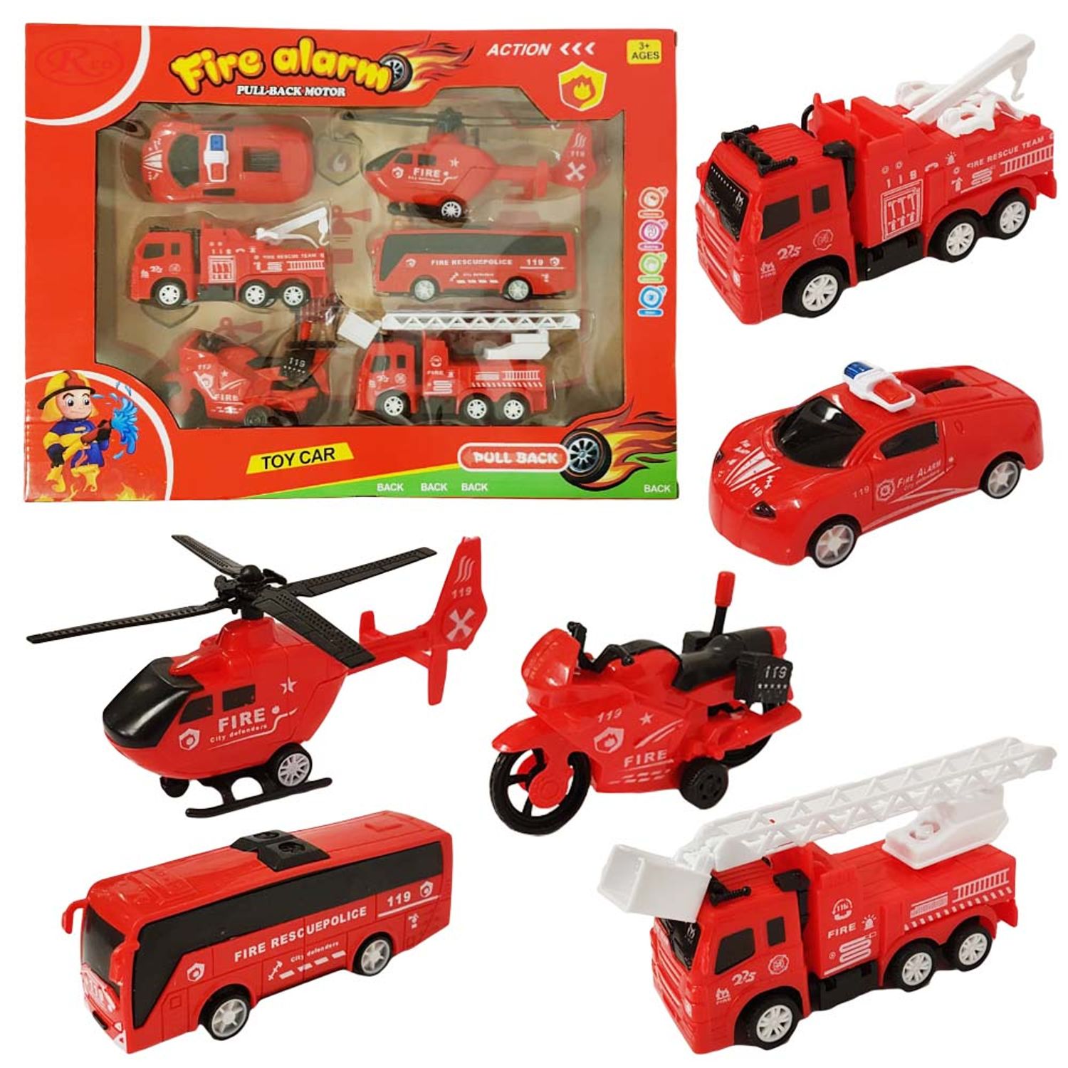 Set Pompier cu vehicule moderne,6 piese, BL 2518 fotografia produsului