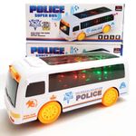 Autobuz de politie de jucarie, interactiv, cu sunete si lumini, 19 x 9 x 7,5 cm, WP 9001 fotografia produsului