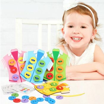 Joc montessori, de snuruit nasturii pe camasa, wd 7026