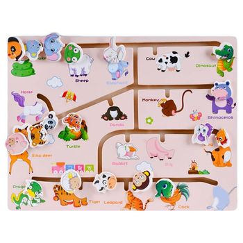 Labirint montessori din lemn cu animale, wd 3031-b