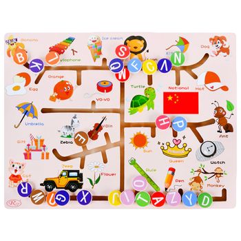 Labirint montessori din lemn cu litere, wd 3031-a